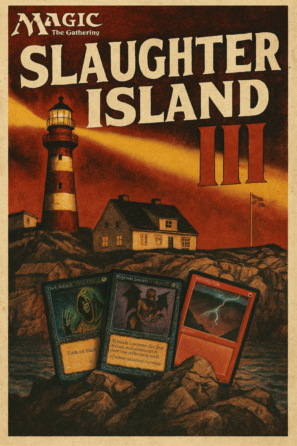 Copilot kinda forgot about the monster, but did an ok job of conveying the retro movie poster aesthetic